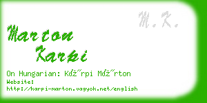 marton karpi business card